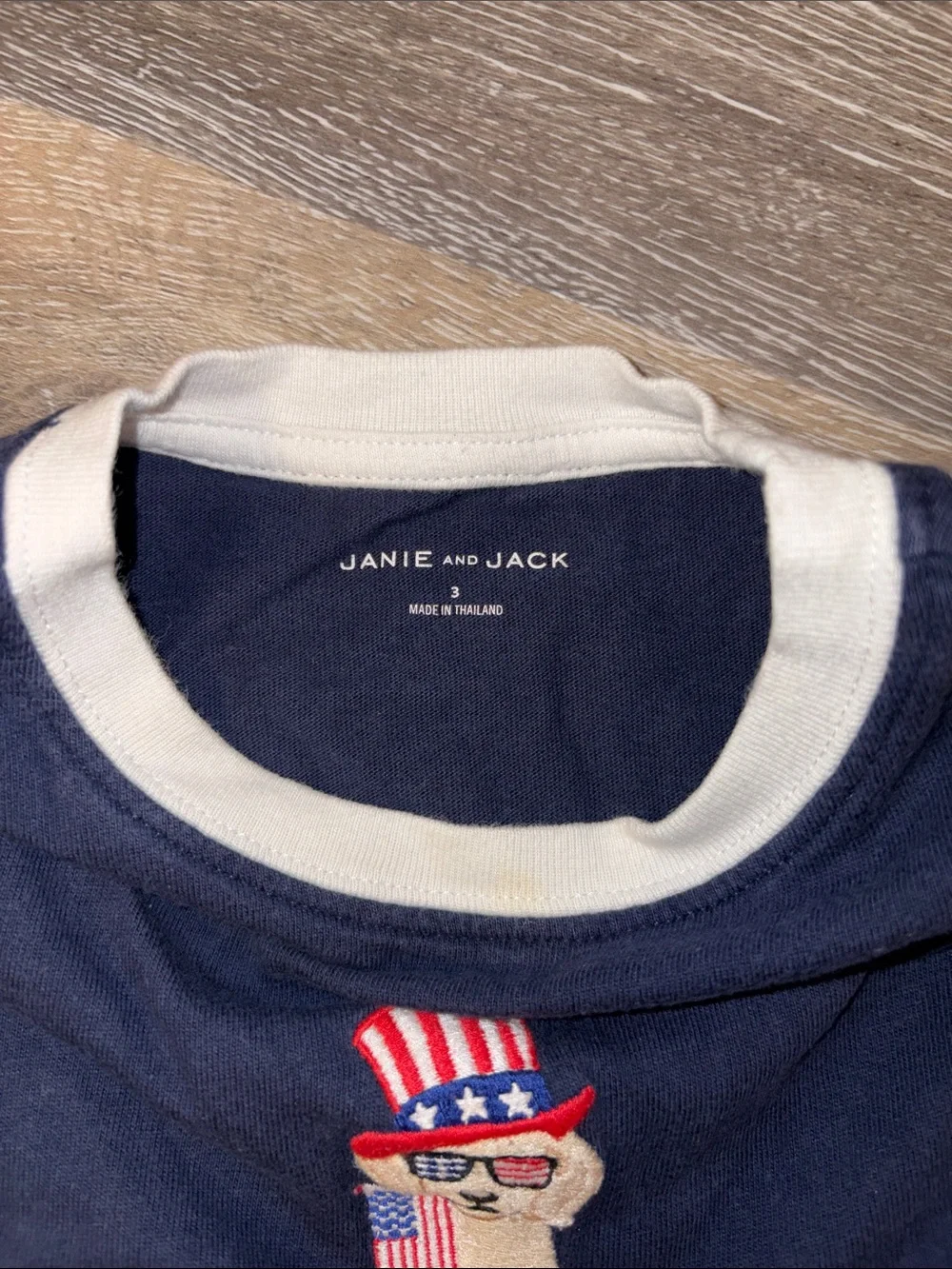 Janie and Jack Navy Blue Short-Sleeve Tee with Patriotic Dog Embroidery